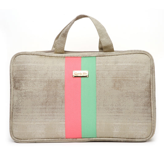 Beige Stripped Vanity Organizer