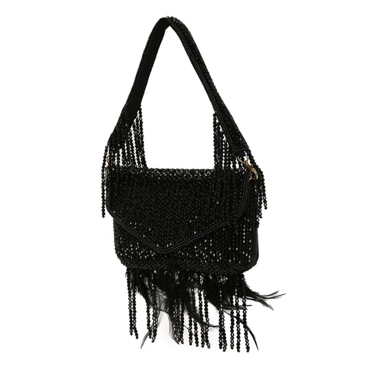 Black Fur Clutch For Ladies