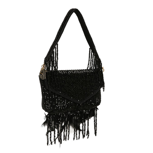 Black Fur Clutch For Ladies