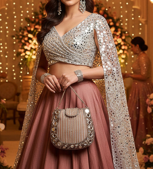 Mirror Rose Gold Mini Handbag