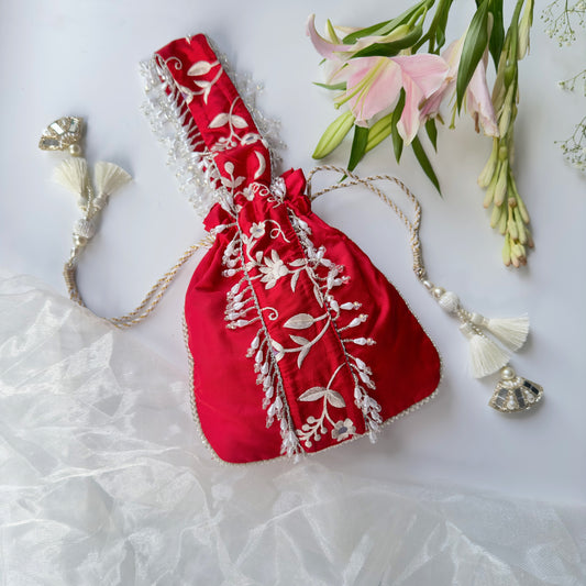 Parizaad Red Potli with Strap