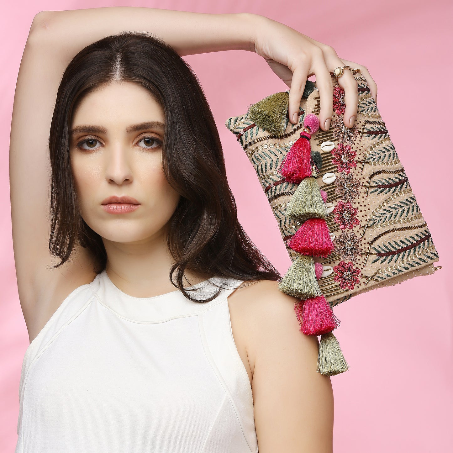 Gaia Offwhite envelope clutch