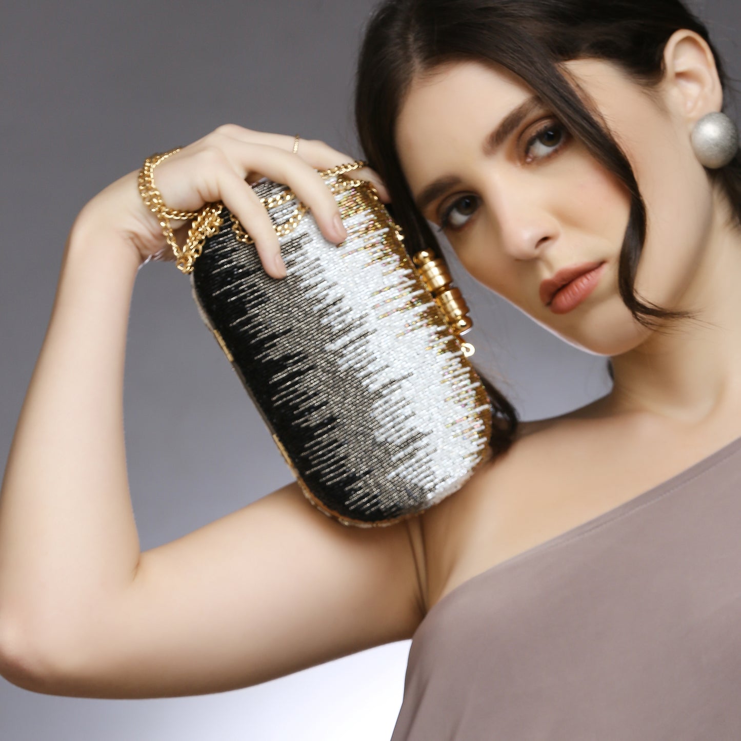 Juniper Ombre embellished clutch