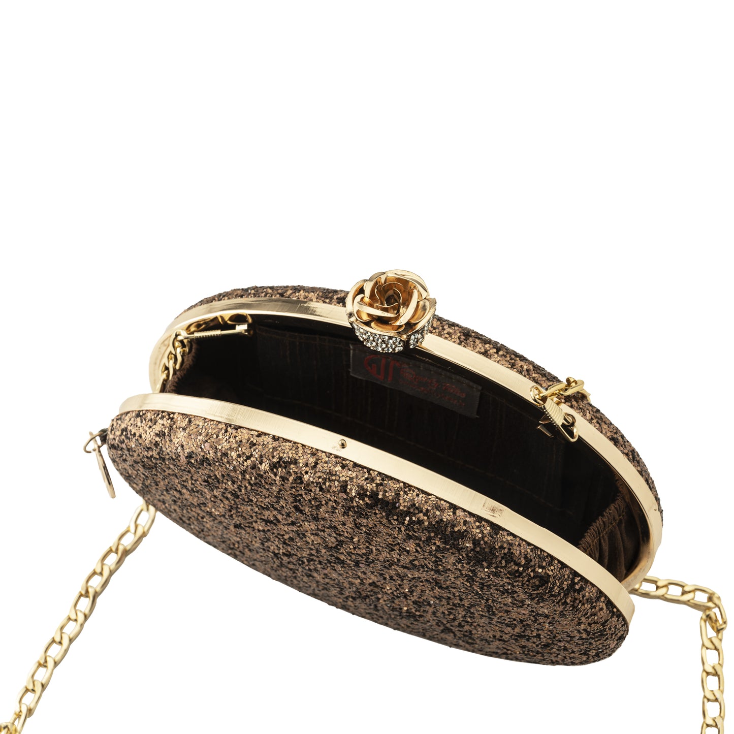 Elisa Oval Rosegold Clutch bag