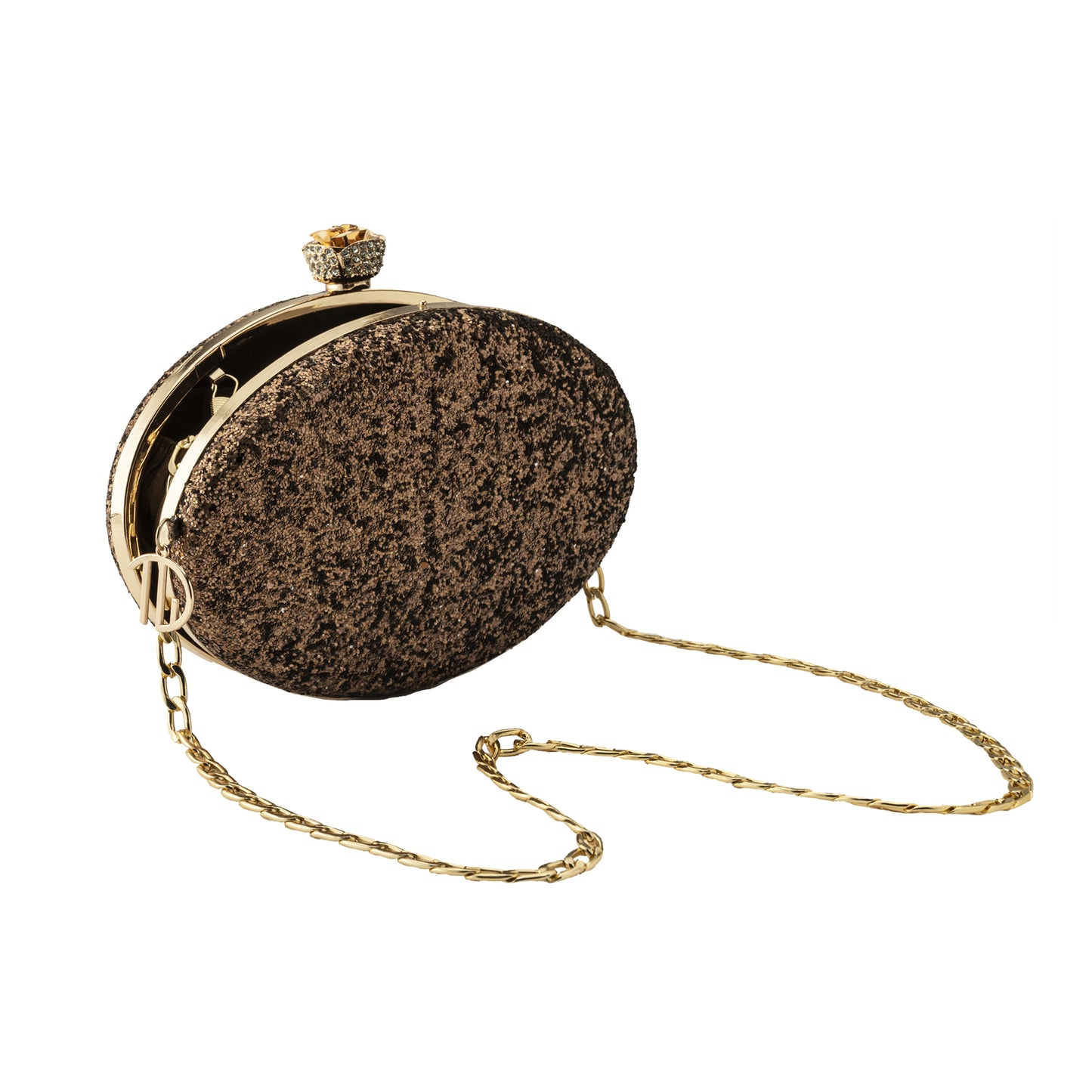 Elisa Oval Rosegold Clutch bag