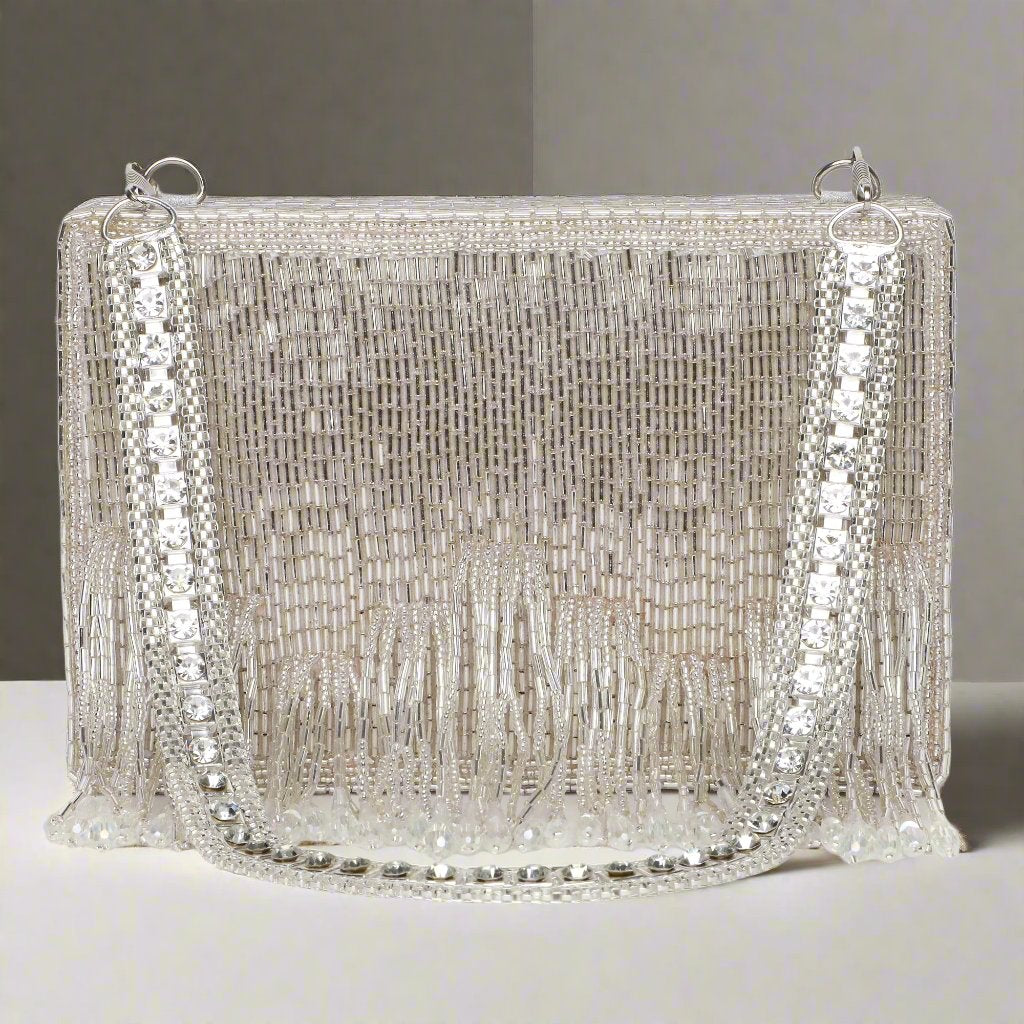 Edie Silver Clutch bag