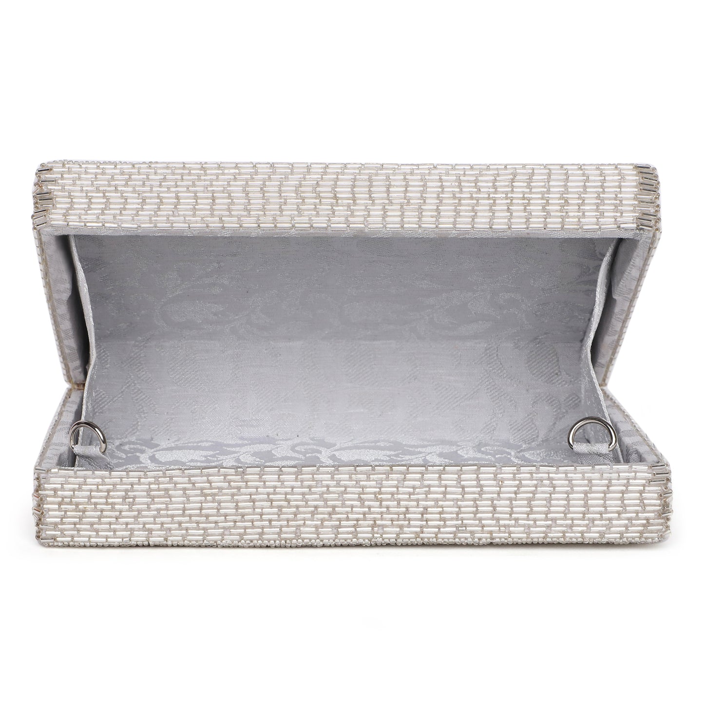 Edie Silver Clutch bag