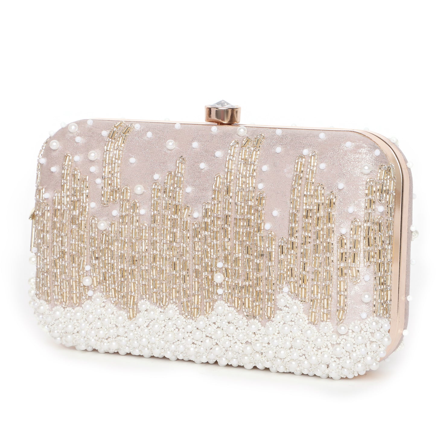 Grace Embellished Rosegold Clutch bag