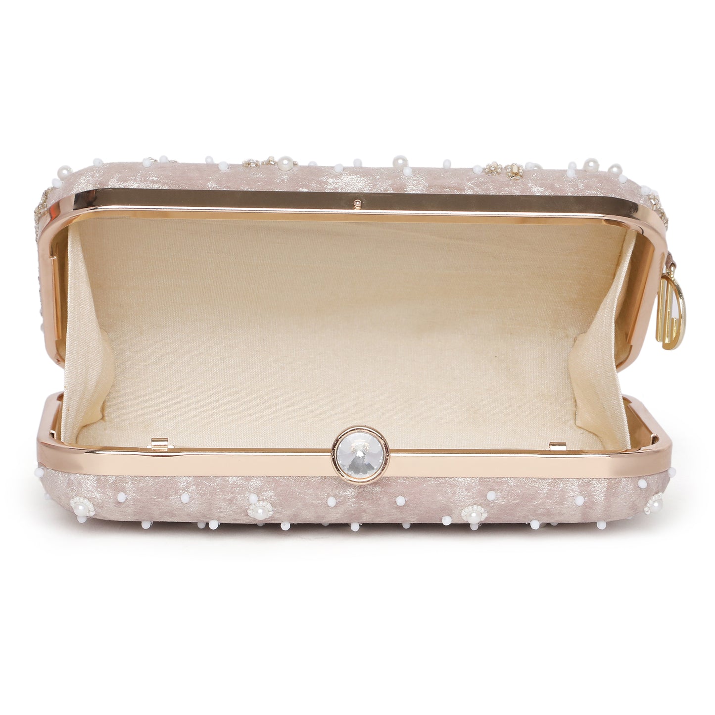 Grace Embellished Rosegold Clutch bag