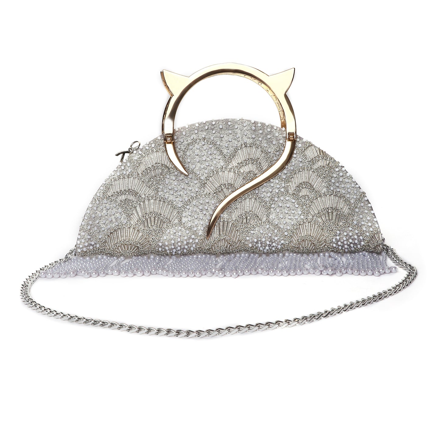 Thea Silver Halfmoon handbag