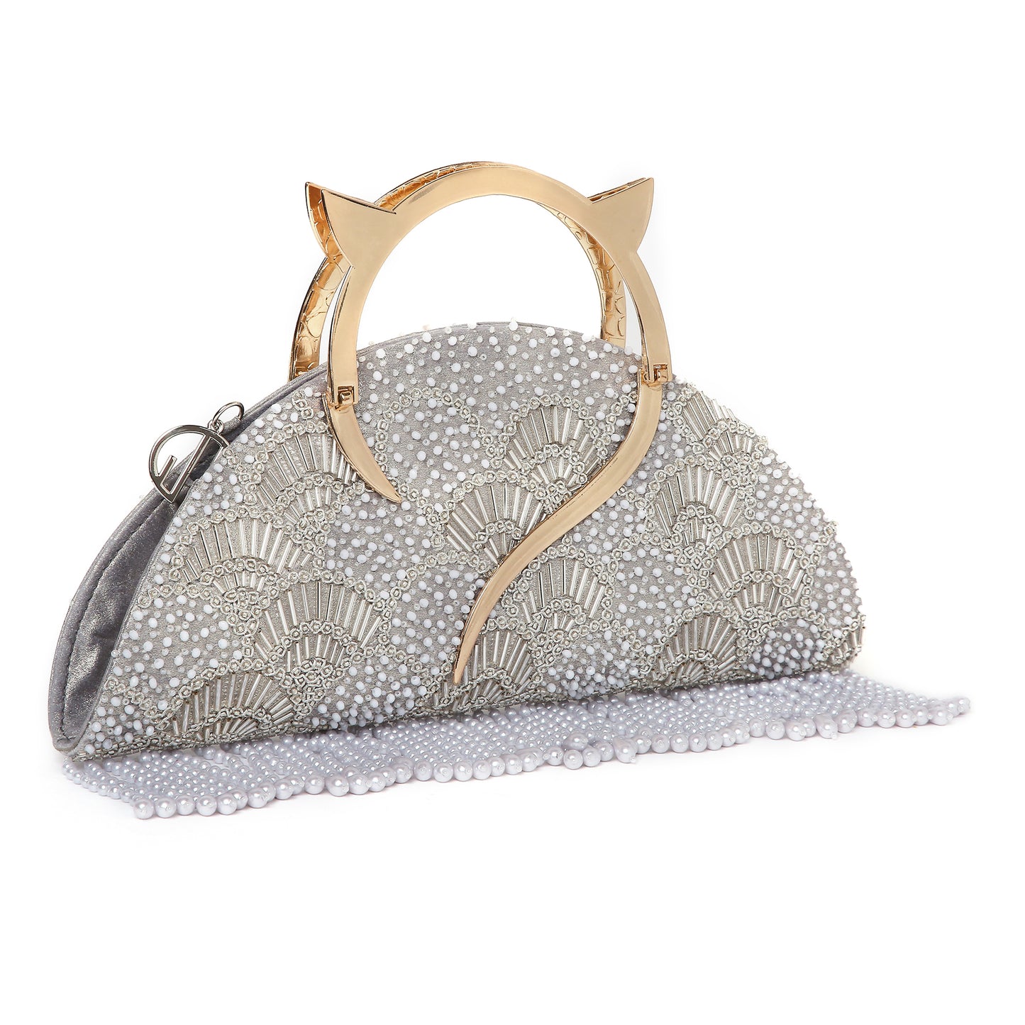 Thea Silver Halfmoon handbag