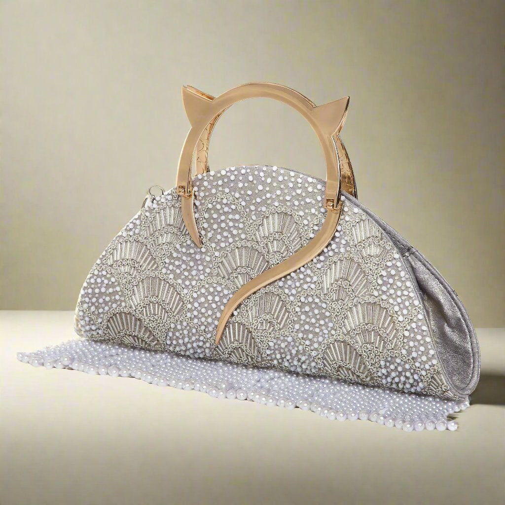 Thea Silver Halfmoon handbag