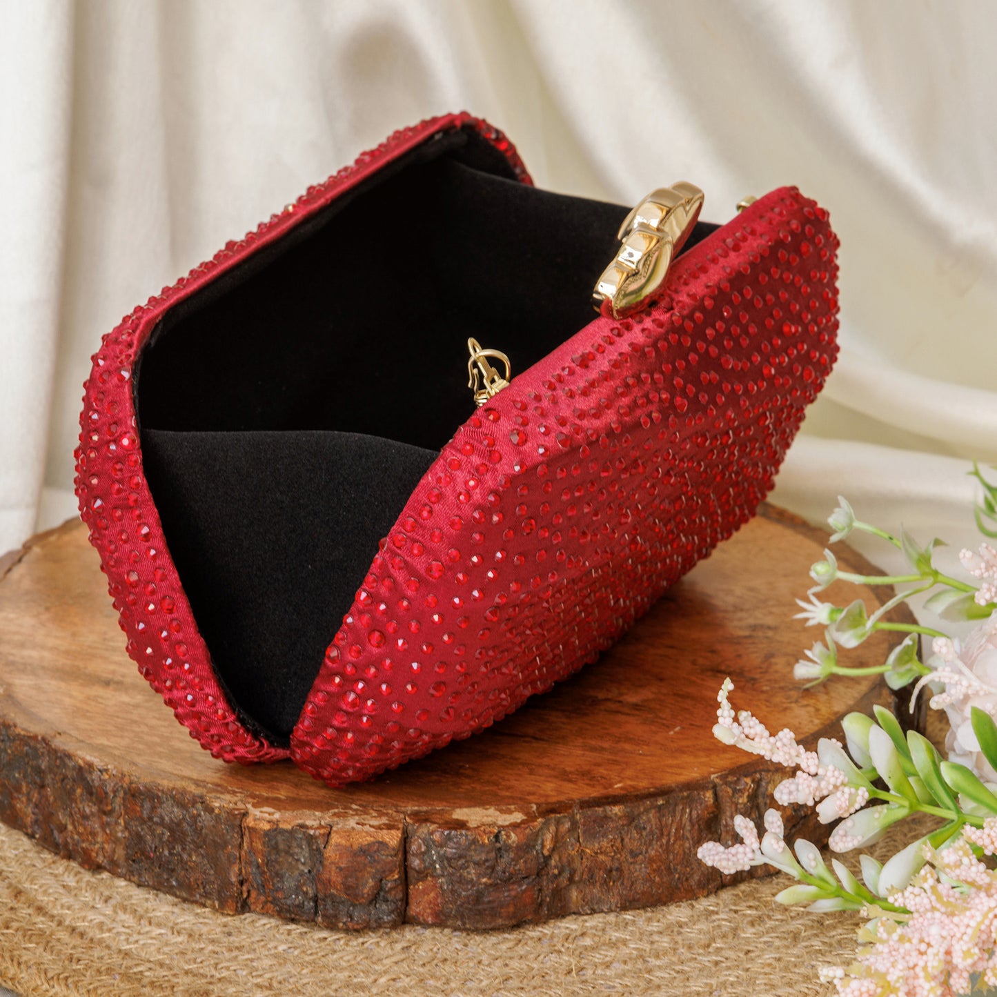 Esabelle Red Capsule Clutch