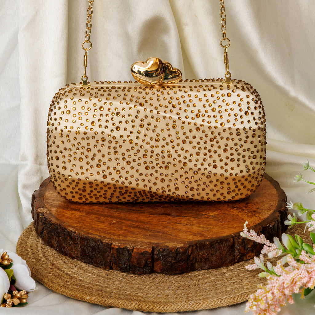 ladies gold clutch
