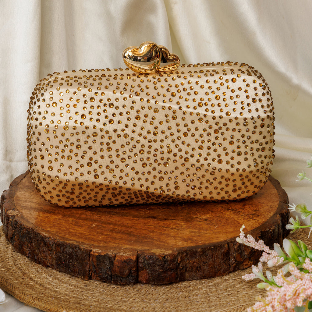 ladies gold clutch