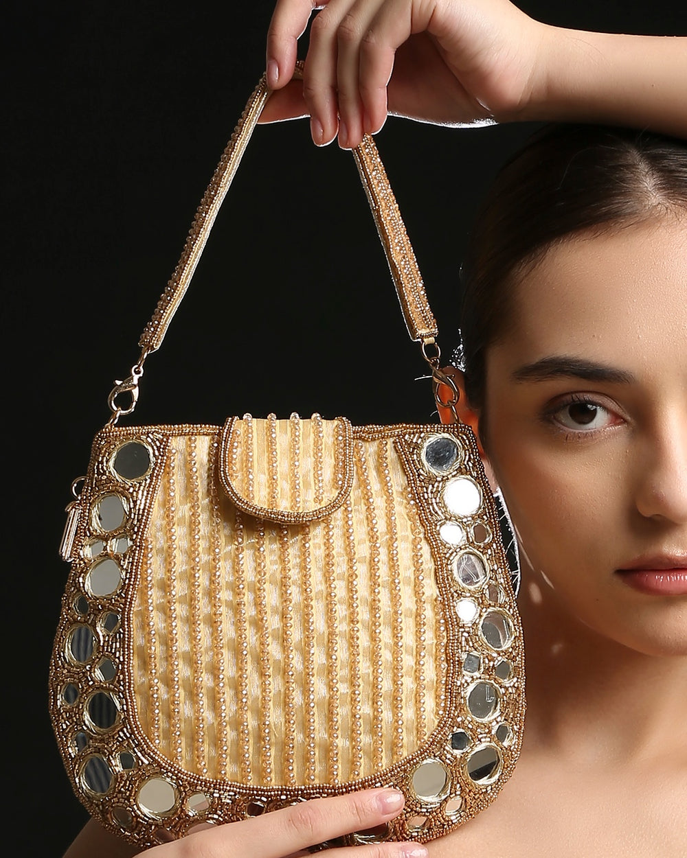 Mirror Gold Mini Handbag