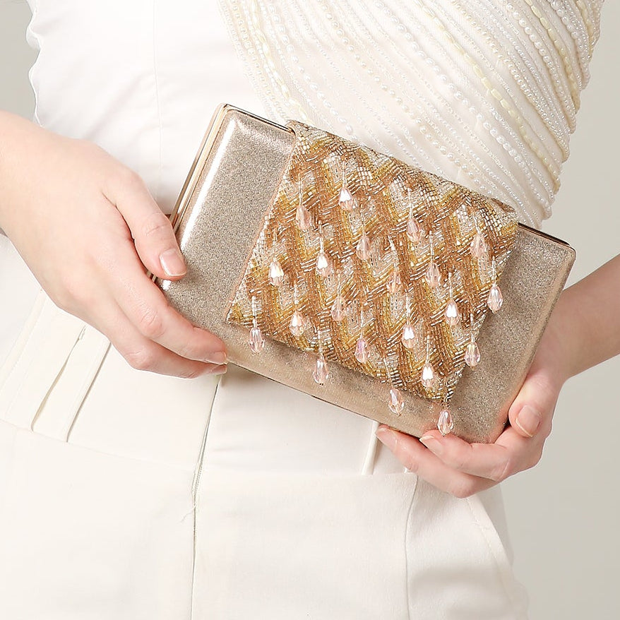Chloee Rosegold Box Clutch