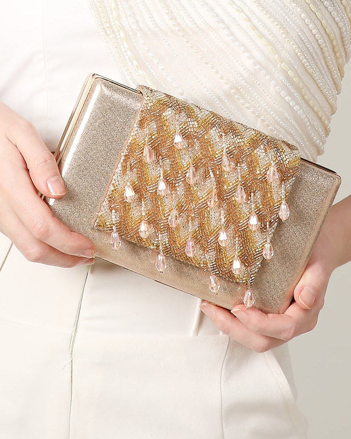Chloee Rosegold Box Clutch