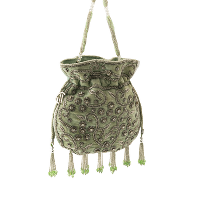 Ava Green Velvet Potli