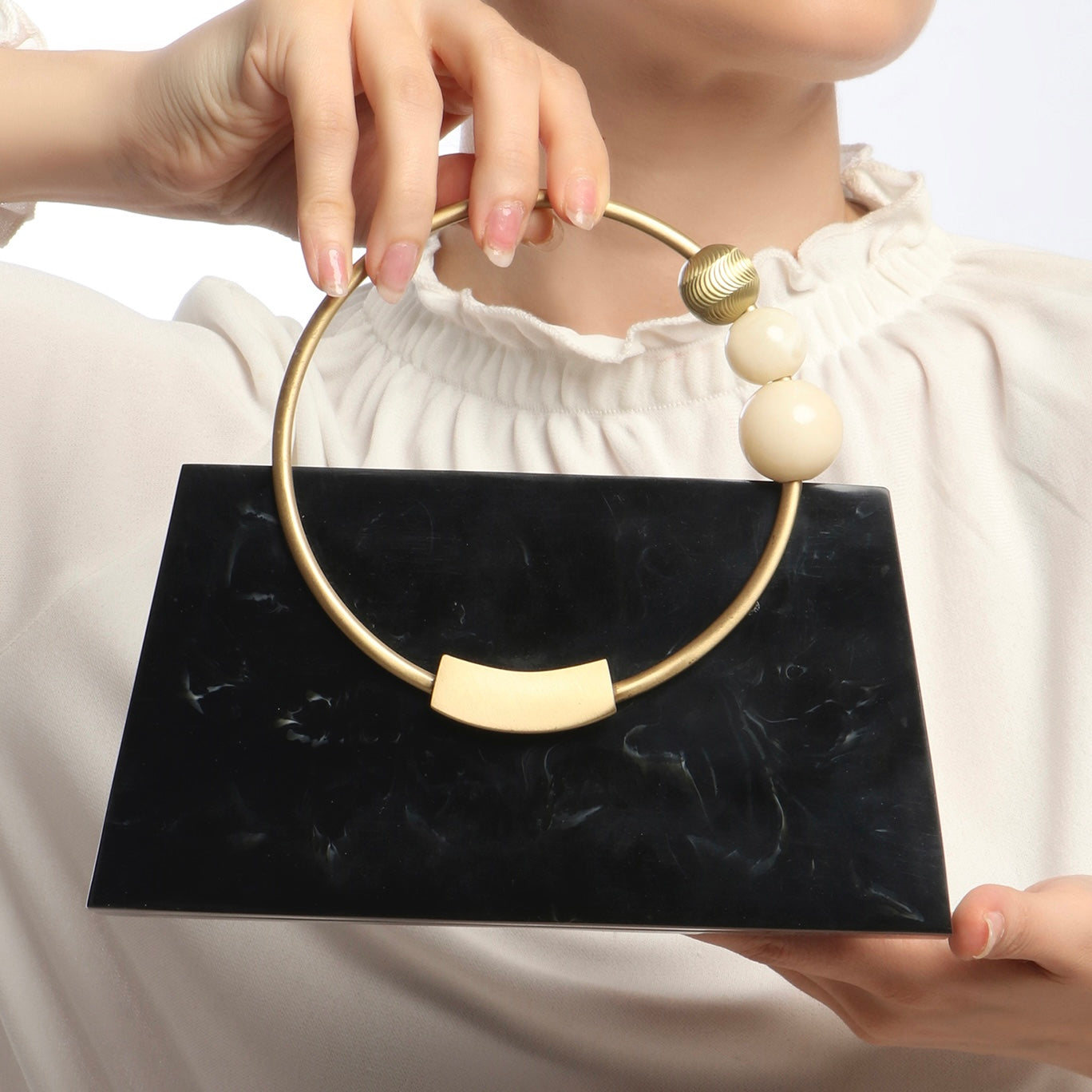 Resin Black Clutch bag