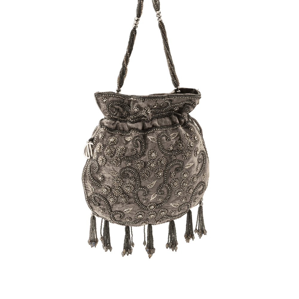 Ava Grey Velvet Potli