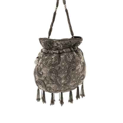 Ava Grey Velvet Potli