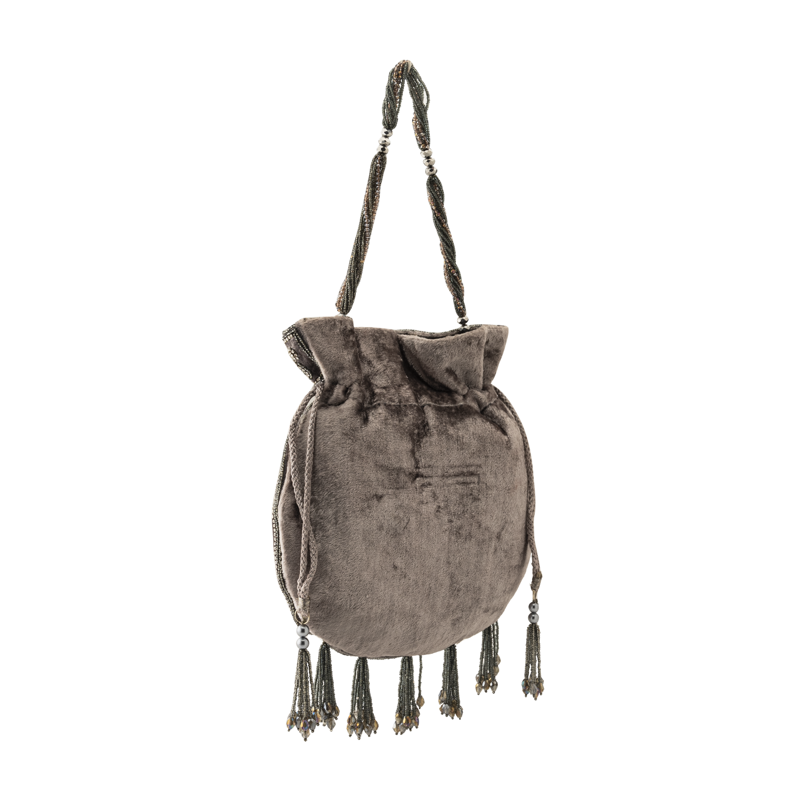 Ava Grey Velvet Potli