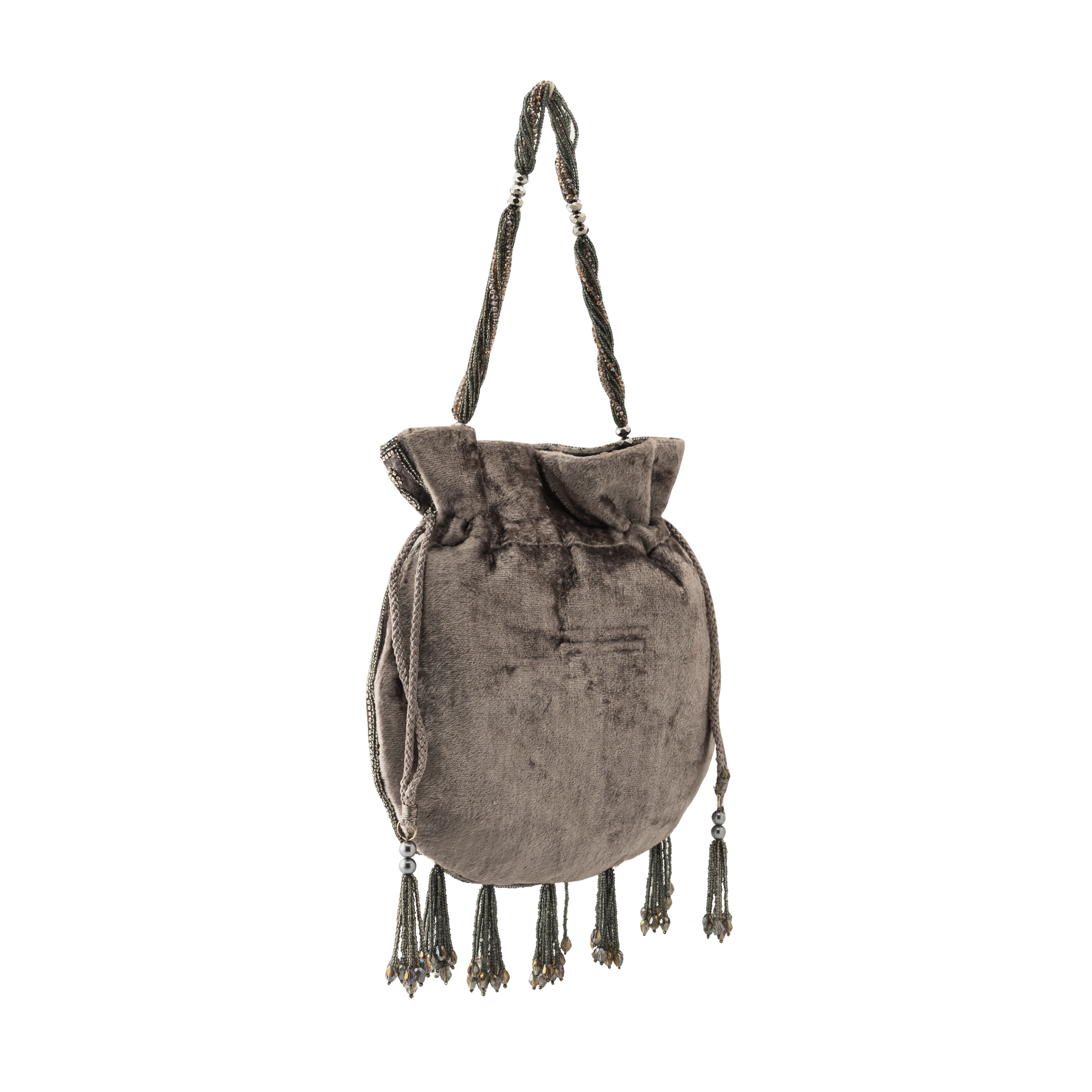 Ava Grey Velvet Potli