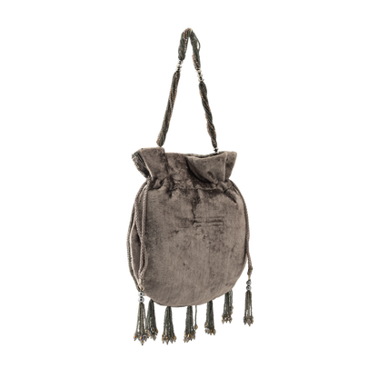Ava Grey Velvet Potli