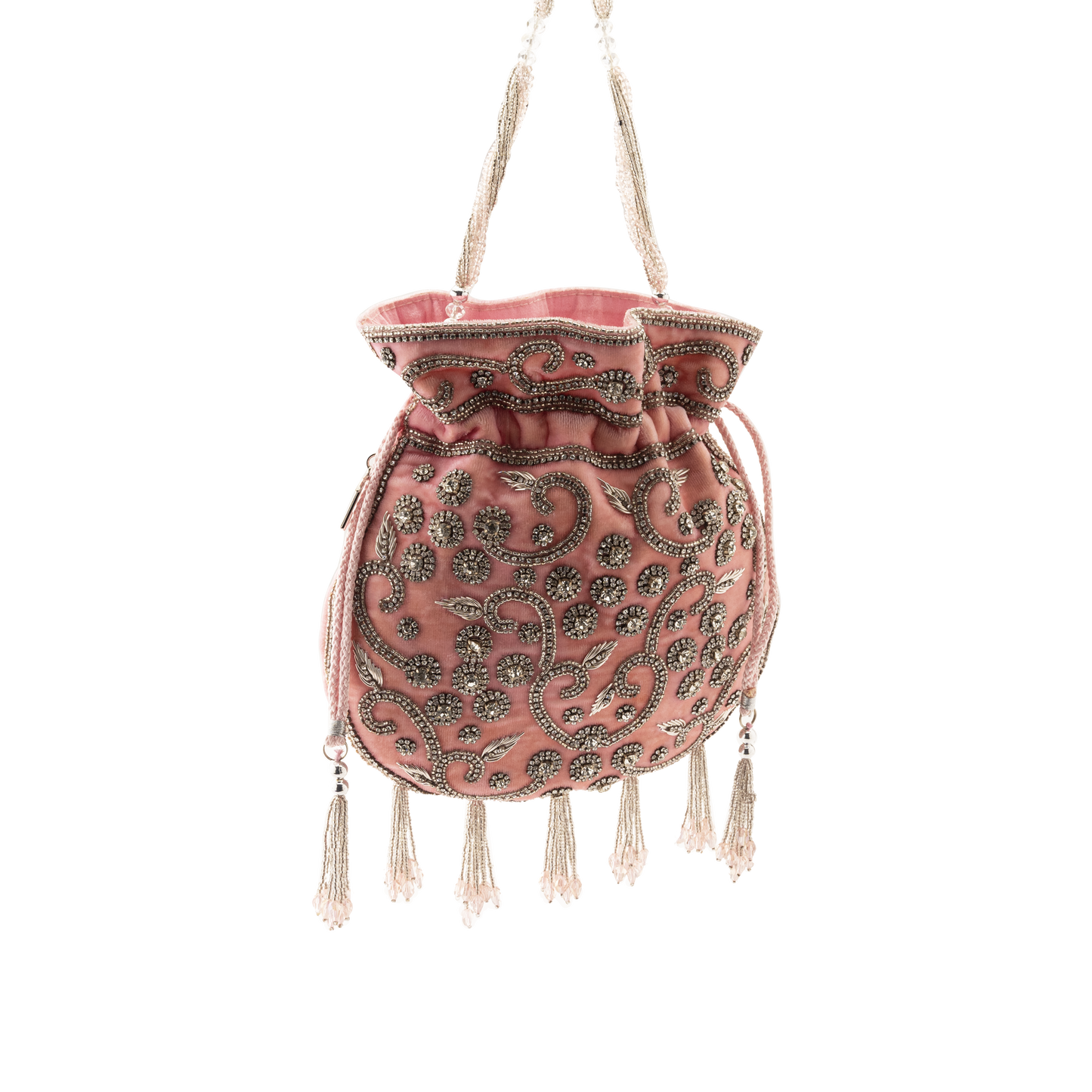 Ava Pink Velvet Potli