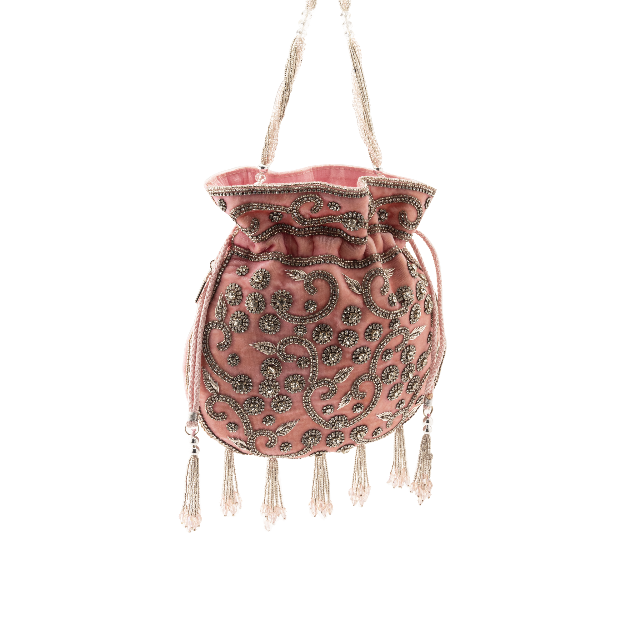Ava Pink Velvet Potli