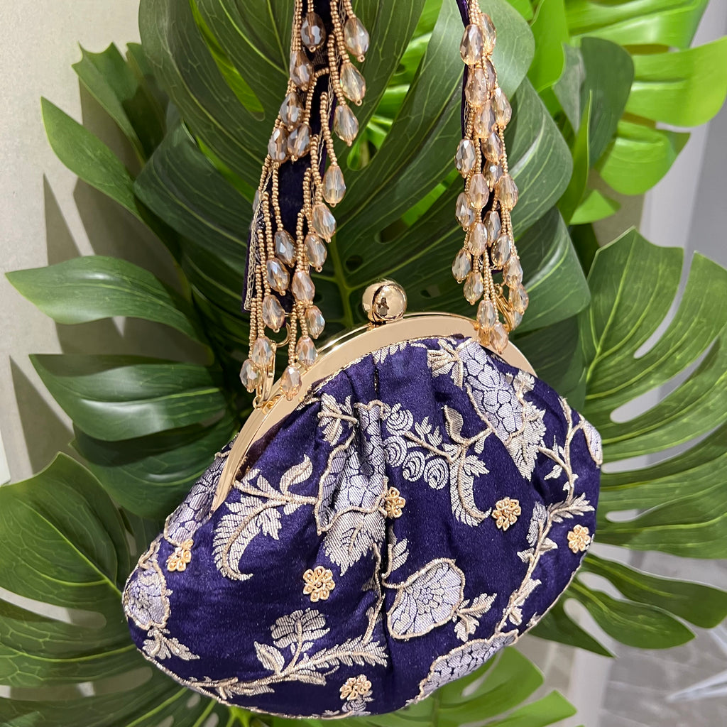 Banarasi Blue Purse