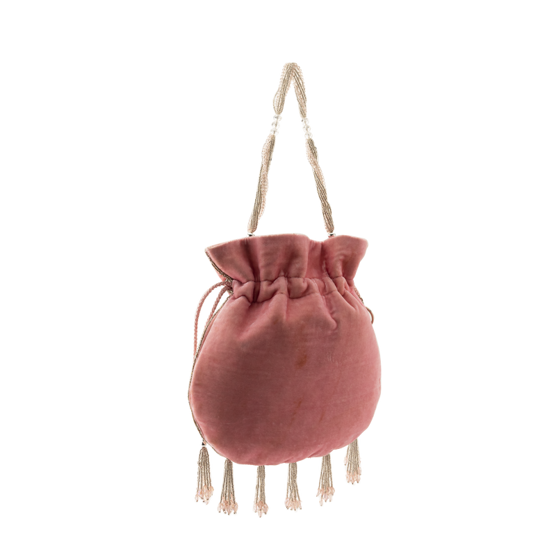 Ava Pink Velvet Potli