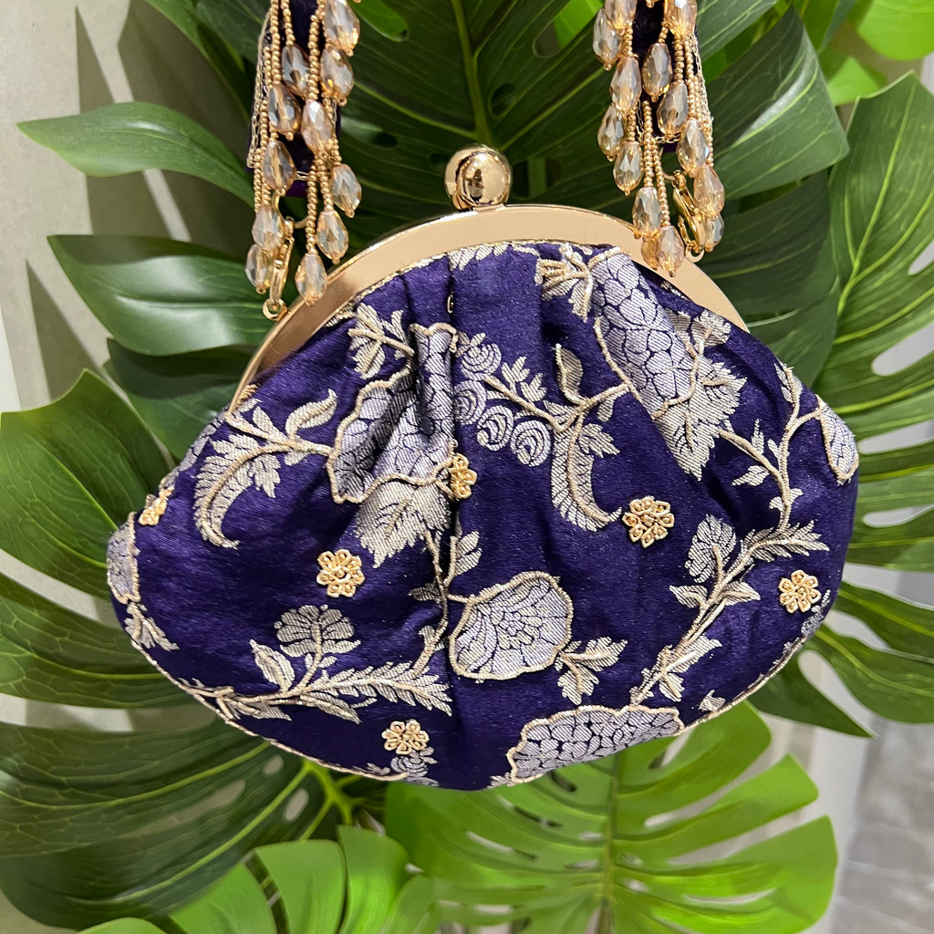 Banarasi Blue Purse
