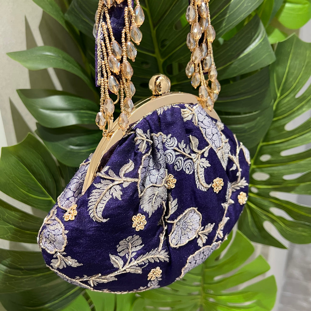 Banarasi Blue Purse