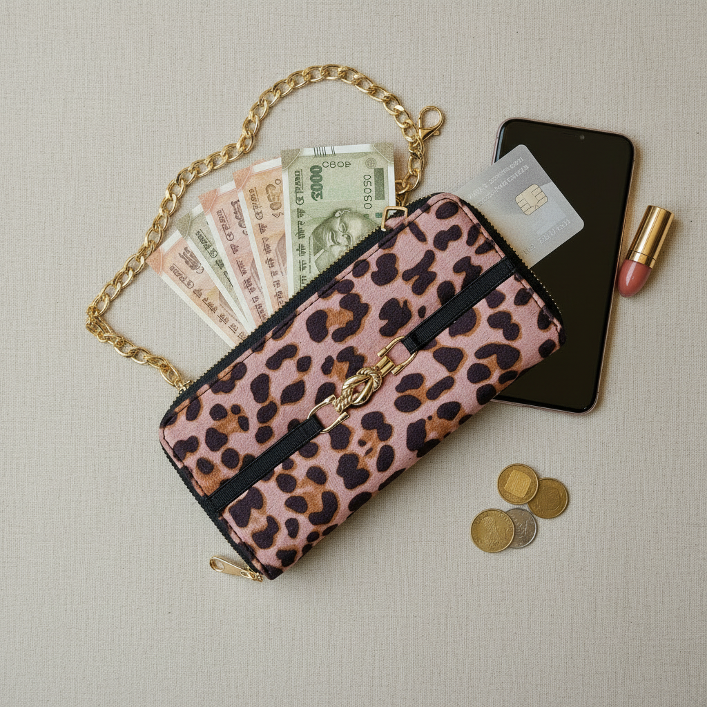 Leopard Print Pink Wallet