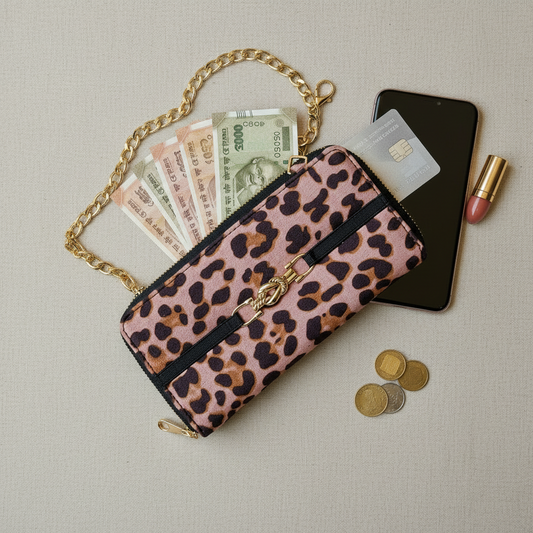 Leopard Print Pink Wallet