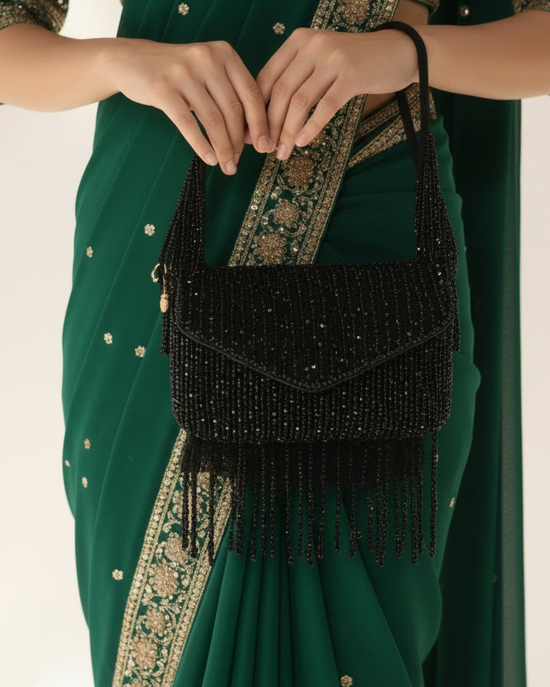 Annie Black Fur Clutch Bag