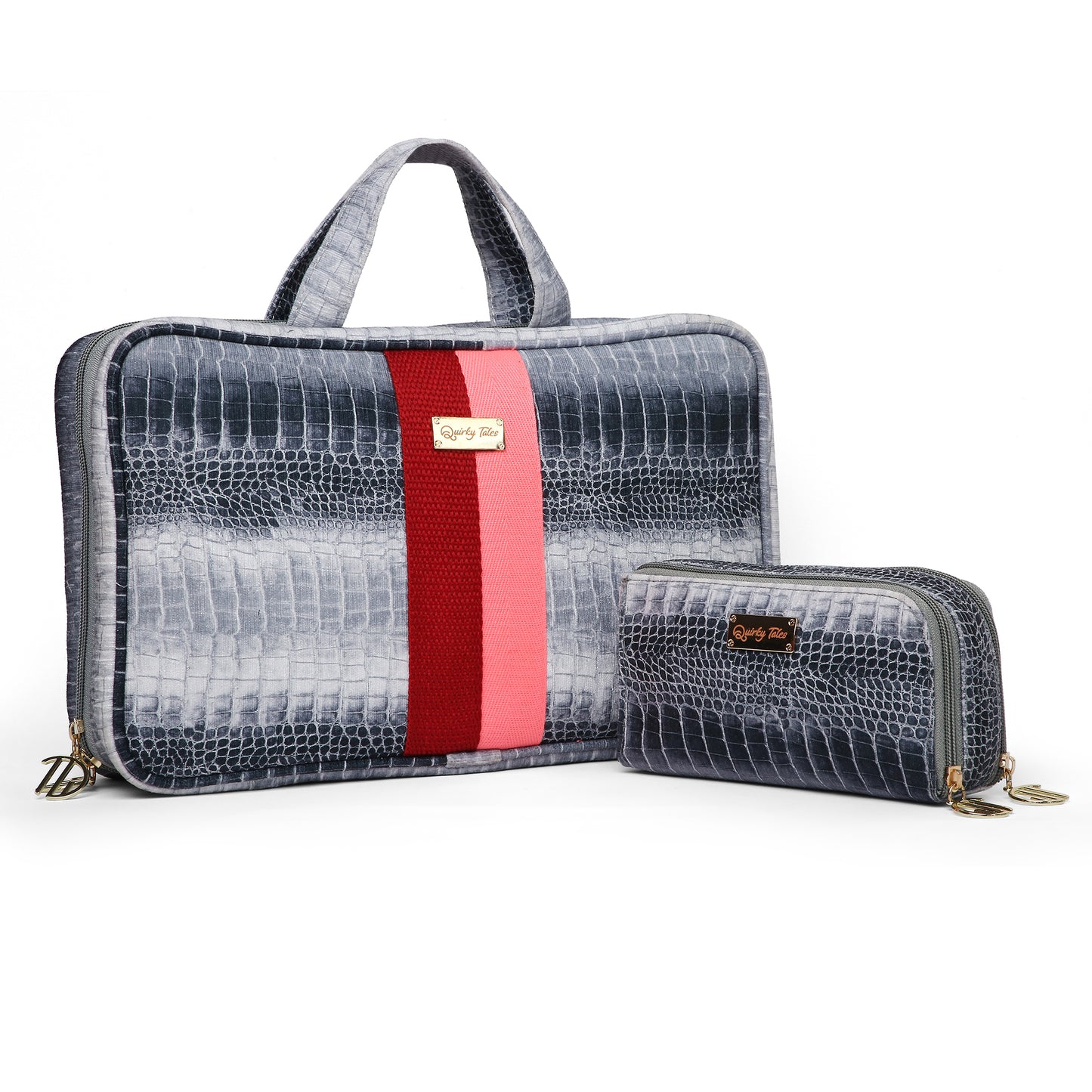 BLACK CROC PRINT VANITY ORGANISER