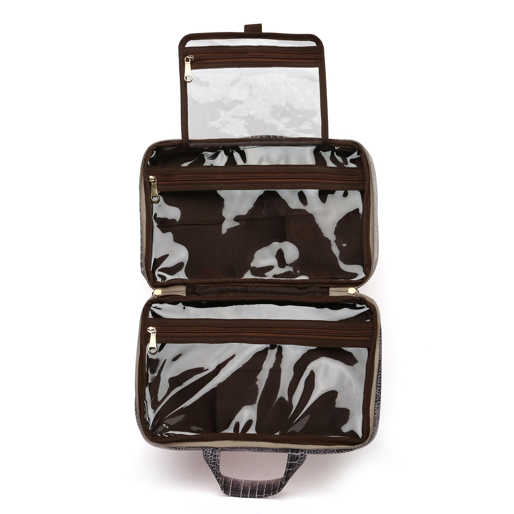 BLACK CROC PRINT VANITY ORGANISER