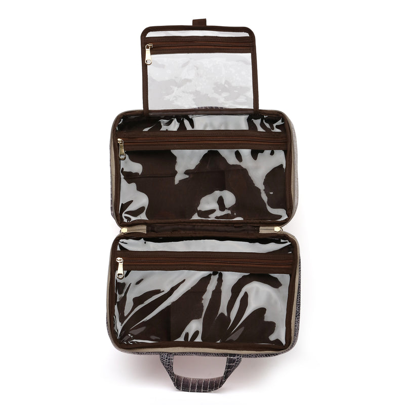 BLACK CROC PRINT VANITY ORGANISER