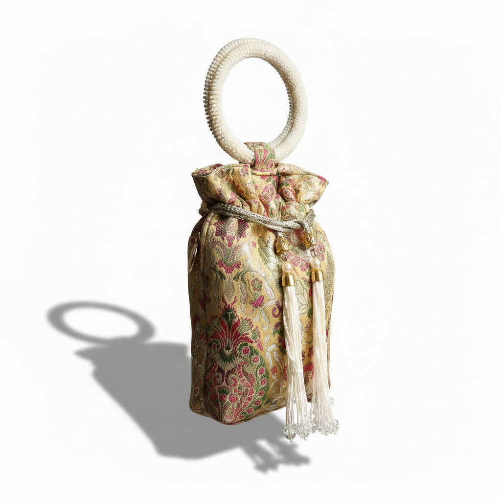 Multi-Coloured Banarasi Silk Potli