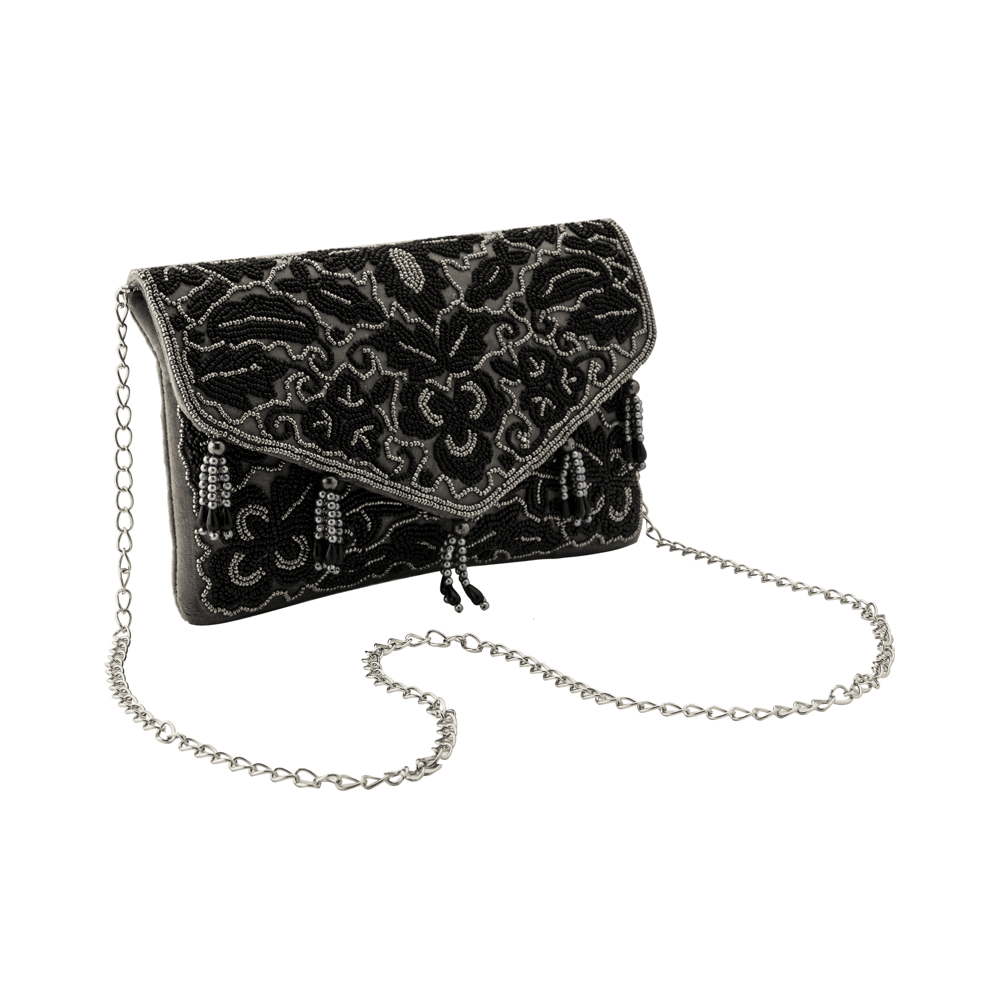Beaded Tassel Grey