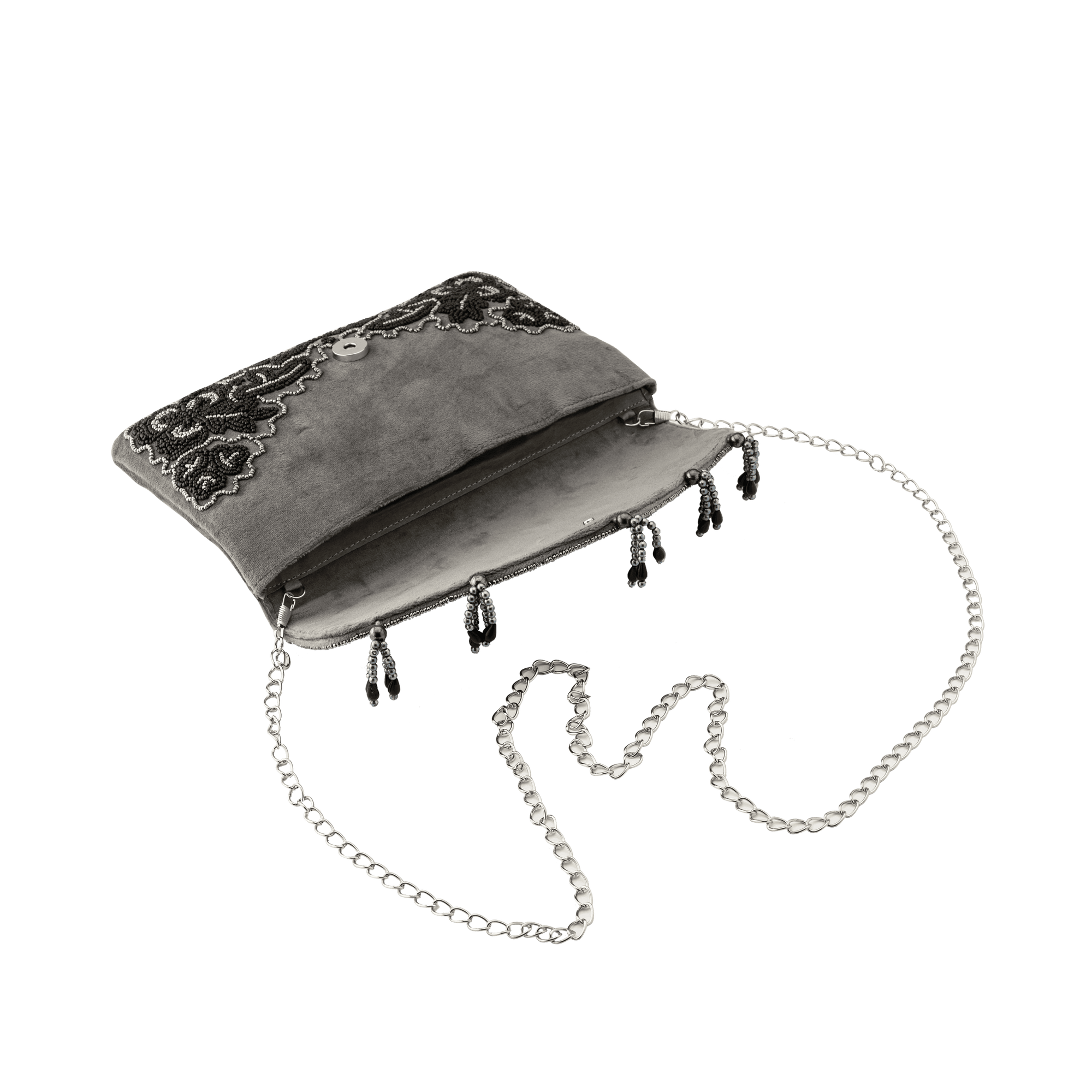 Beaded Tassel Grey