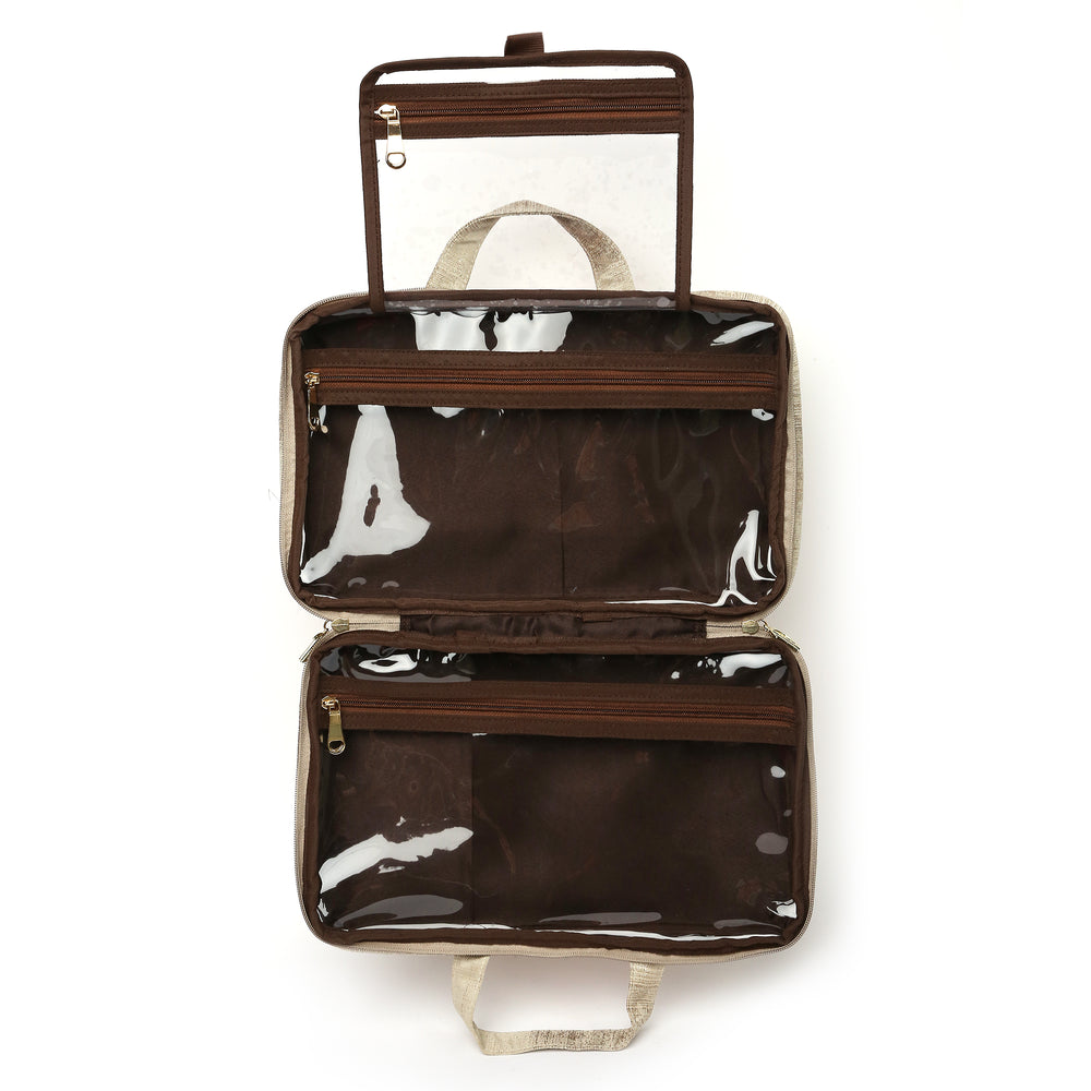 BEIGE STRIPED VANITY ORGANISER