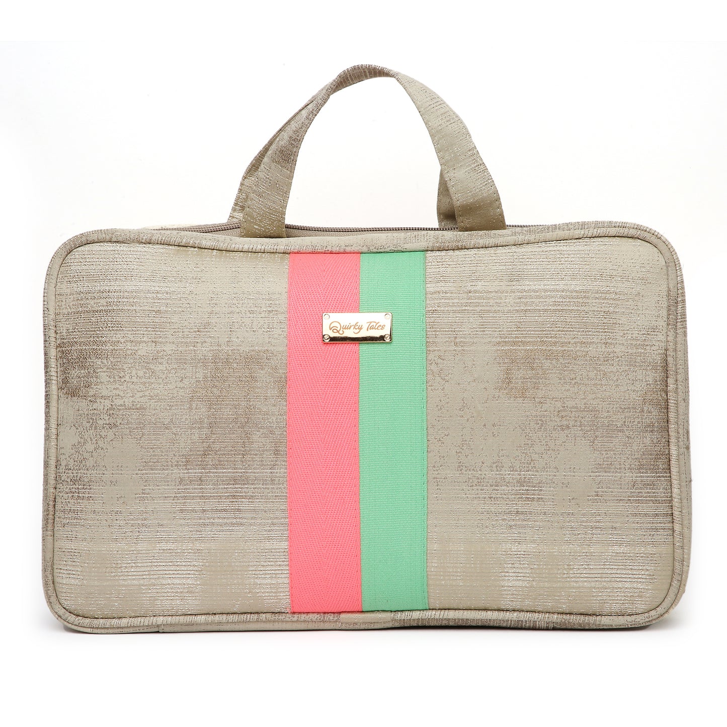 Beige Stripped Vanity Organizer