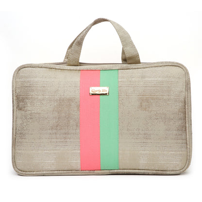 Beige Stripped Vanity Organizer