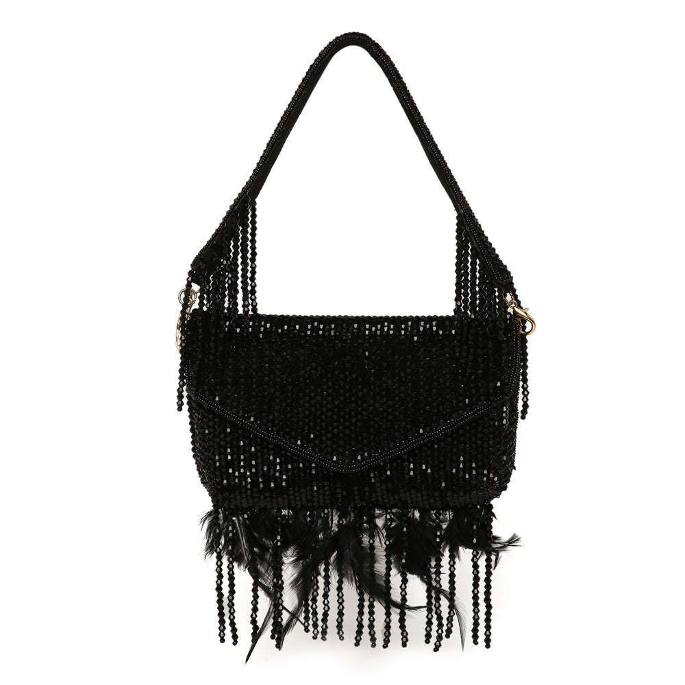 Annie Black Fur Clutch Bag