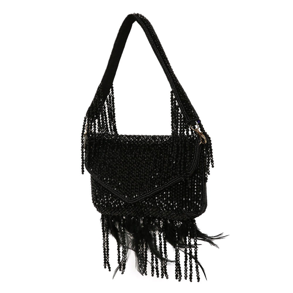 Annie Black Fur Clutch Bag