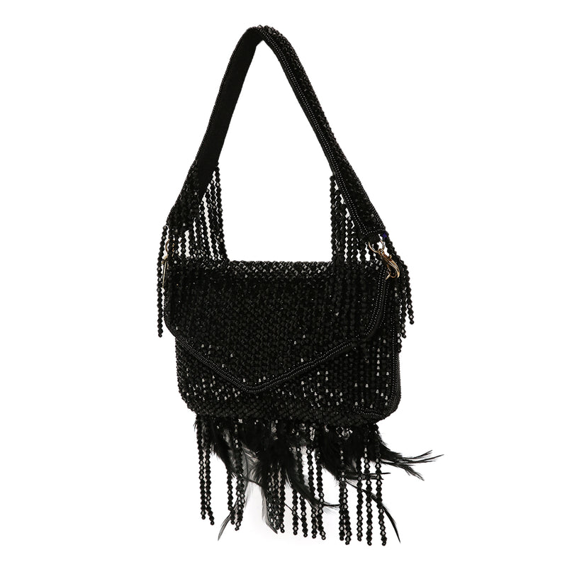 Annie Black Fur Clutch Bag